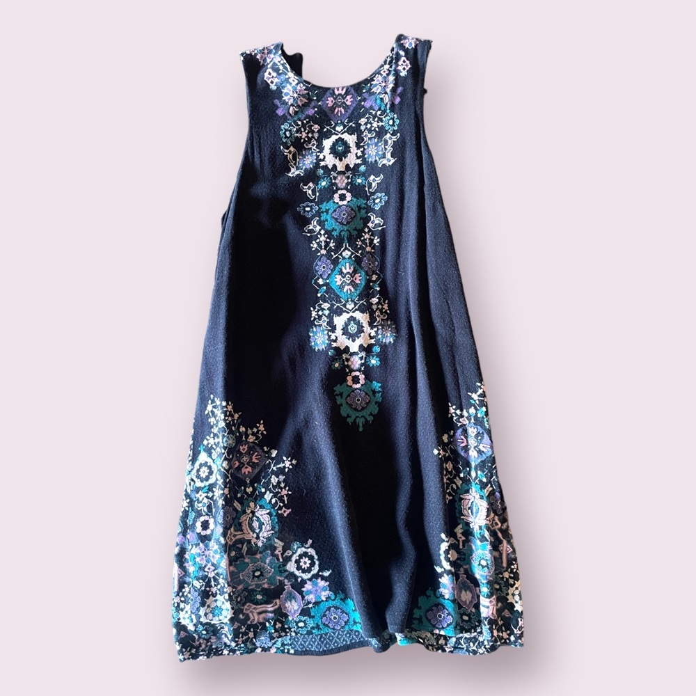 Ecote Urban Outfitters BoHo Style Shift Dress Keyhole Back size xs